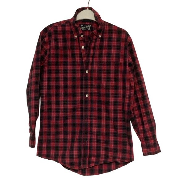 Red/Black Plaid Button Up Shirt - Picture 1 of 2